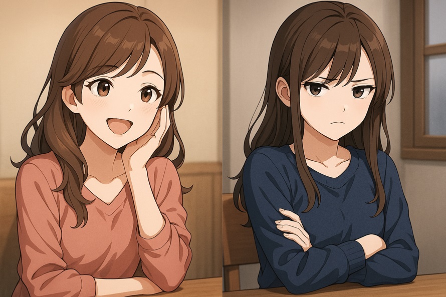 女性の感情から出るしぐさ