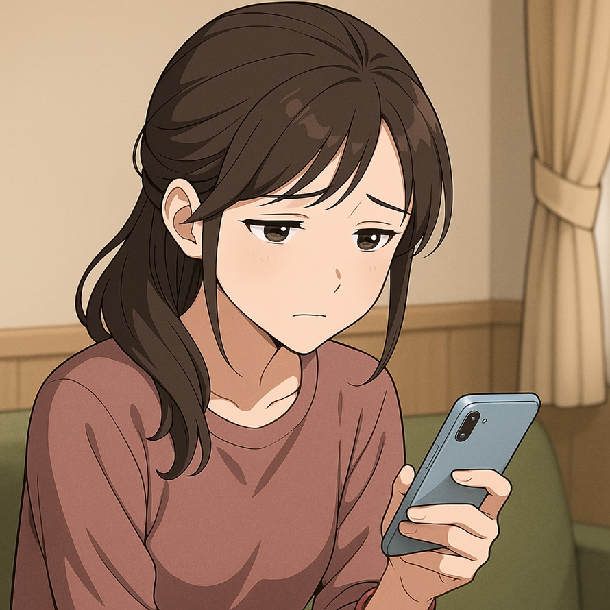 未読無視されて落ち込む女性
