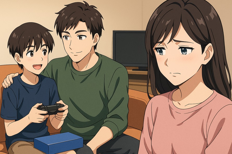 父親と仲良くする息子